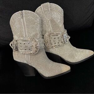 Elegant Silver Heeled Boots